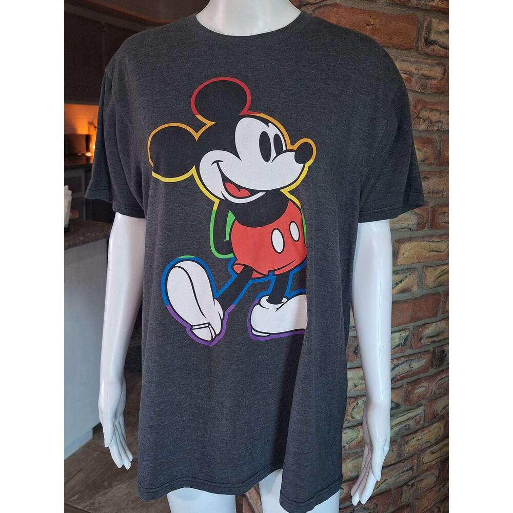 Disney Mickey Mouse Gray Graphic T-Shirt Men’s Large Classic Cartoon Tee - Picture 4 of 6